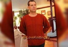 Пуловер кирпичного цвета